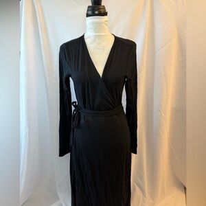 Banana Republic Black Long Sleeve Wrap Dress